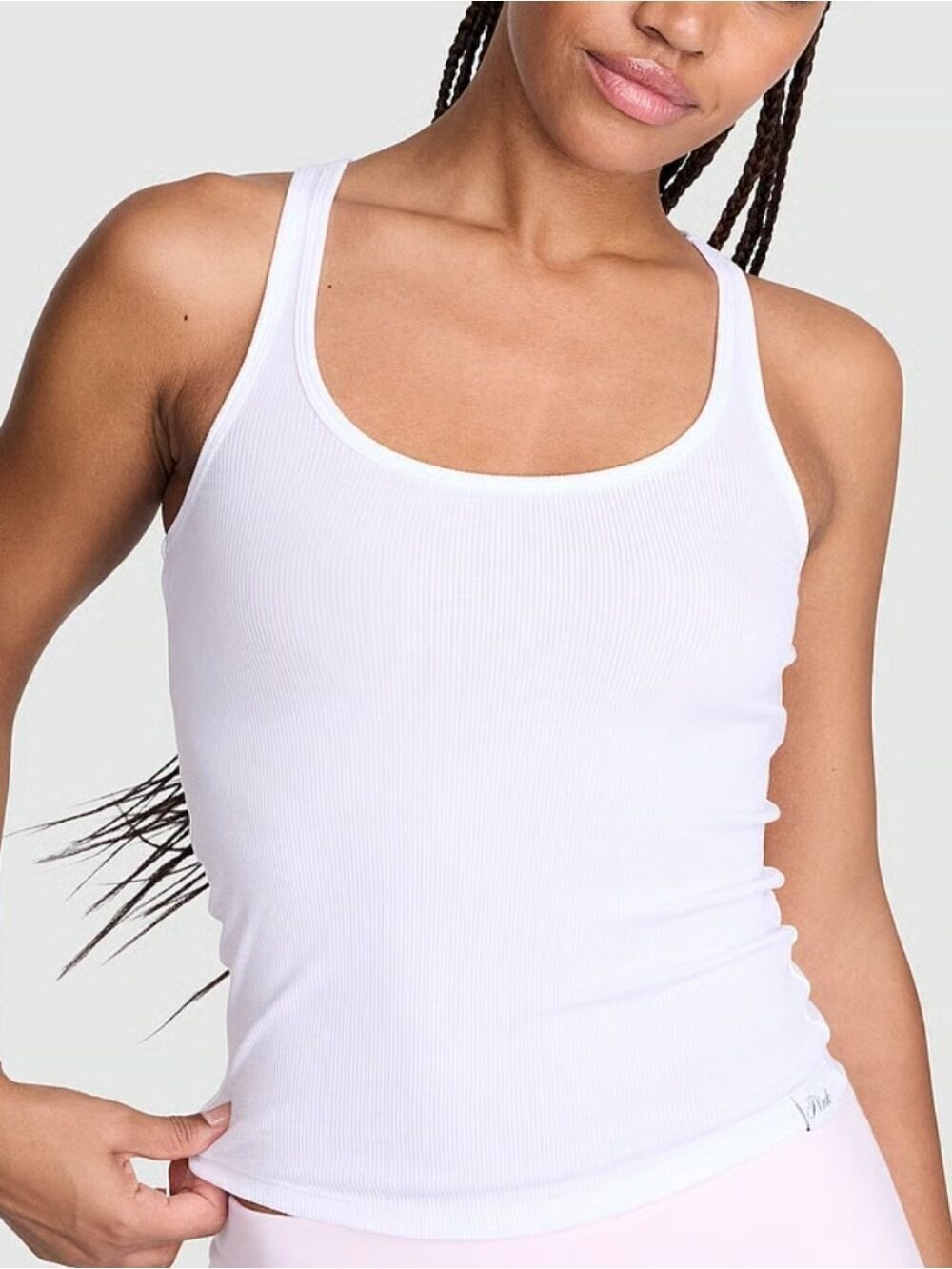 VS PINK Relaxed Rib Boyfriend Tank Top Sz Small NWT